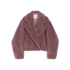 (W) Max Mara Oggeri Cropped Teddy Bear Icon Coat in Alpaca Wool Mauve