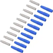 10Pcs Insulated 2mm Banana Plug Coupler, Excellent PA and Copper Material, CNC Technology, Full Sheathed Assembly, for Testing Equipment (Blue)