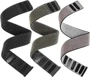 3 Pack Hook and Loop Nylon watchband Compatible with Garmin Fenix 7/Fenix 6/Fenix 5 Band, 22mm Sport Strap for Garmin Fenix 7 Pro/6 Pro/5 Plus/Epix Pro 47mm,Forerunner