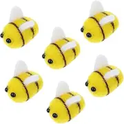Cute Plush Bees 6pcs Mini Wool Felt Bees for Hair Clips DIY Craft Decorations for Boys and Girls