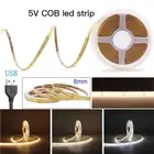 DC 5V COB Led Strip Light USB Cool/Warm/Natural White Strip 320LEDs/M Room Decor