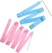 2pcs Kids Decor Performing Gymnastics Ribbon Party Ribbon Performing Dancing Ribbons Dance Ribbons for Adults Ribbon Rod Decorative Dancing Ribbons Accessories Fitness Silk Aldult