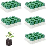 60-Cell Seed Trays with Drainage Holes,5 Packs Plant Germination Module Trays Reusable Trays Seed Kits,Silicon for Seedlings