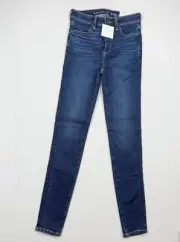 American Eagle High Rise Jegging Size 00 Womens Dark Wash Next Level Stretch NWT