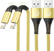 Aioneus iPhone Charger Cable [2M,2 Pack] MFi Certified USB A to Lightning Cable Long iPhone Cord Fast Charging Compatible with iPhone 14 13 12 11 Pro Max Mini XS XR X 8 7 Plus 6s, iPad-Gold