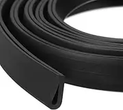 sourcing map U Channel Edge Trim, 3.3ft Length Rubber Guard Seal Strip Edge Protector Round Type Fit for 1.5-2mm Edge, (13/64" W x 7/16" H) Black