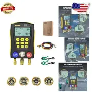 Advanced Digital HVAC Manifold Gauge with Clip & Pipe for Efficient Maintenance