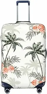 [CADREWY] Tropical Palm Trees Print Travel Suitcase Cover Luggage Protector with Elastic Anti Scratch for Carry On, Black, Medium