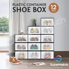 Shoe Box Cabinet 12PCS Large Plastic Storage Display Organiser Drawer Cases Rack