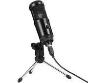Kisangel Microphone Set Condenser Mic for Gaming Streaming Computer Conference Video Calls Crystal Sound Sturdy Stand Random Style