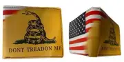 Bi-Fold Faux Leather Wallet Don't Tread On Me / American Flag