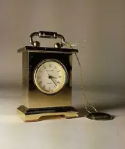 BULOVA Solid Brass Miniature Musette B0503 Clock (INGRAVED)