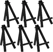 US Art Supply 5 inch Mini Wood Display Easel Black (6-Pack)