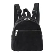 Mini Backpack Corduroy Backpack Purse Casual Daypack for Women Travel Black