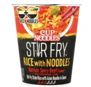 Nissin Stir Fry Rice Cup Noodles Korean Spicy Beef 6 Packs Value Cups