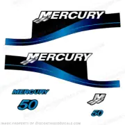 Fits Mercury 50hp 2-Stroke Decals 1999-2004 (Blue) Outboard Motor Stickers 50