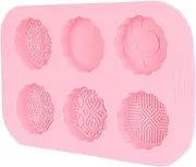 Silicone Soap Moulds, 6‑Grid Food‑Grade Multipurpose Baking Mould Non-Toxic Odorless Durable Cake Moulds for Microwave Ovens, Refrigerators, Desserts, Ice Cream, Moon Cakes, Chocolate, Jelly