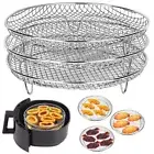 Air Fryer Tray Dehydrator Rack Basket Stainless Steel Stackable Baking Fryer☥