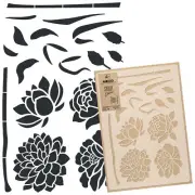 Reusable PLASTIC STENCIL Template // 43x64cm or 59x95cm // BLOOMING FLOWERS