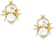 [JewelryWeb] 14k Yellow Gold CZ Simulated Diamond Spider Screw Back Earrings 8x8mm Stud Earring for Women