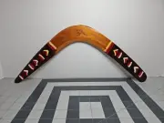 Aboriginal Hand Carved Boomerang, 16.5", Beef wood, Signed by artist