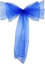 Chair Sashes,Reception Décor, 272cm X 18cm Chair Sashes Bows Tie Ribbon Wider Chair Cover Bow Pack of 100 (Red) (Color : Royal Blue)