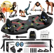 Portable Home Gym System Push Up Board with Resistance Bands & Handles