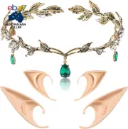 Elf Ears with Fairy Crown Set Pixie Headpiece with 2 Pairs Fairy Ears Kit