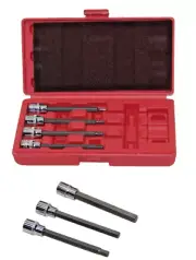7 pcs 3/8" Dr. Hex Bit Socket Allen Hex Key Socket Wrench Extra Long STANDARD