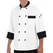Red Kap Chef DesignsGarnish Chef Coat, White with Black Trim, Large