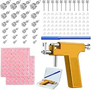 [Longbeauty] 224 Pieces Ear Hole Piercing Gun Kit Stainless Steel Piercing Gun with Stud Earrings Body Piercing Tool Set for Nose Lip Septum Ear