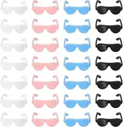 uxcell 60 Pcs Mini Doll Sunglasses, 1.3" Plastic Miniature Glasses Doll Costume Eyeglasses for Crafts Dolls Making Supplies Accessories Dollhouse Cat Decoration, Black/Pink/Blue/White