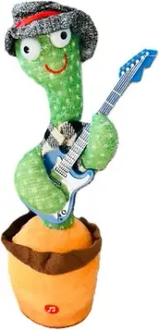 Dancing Cactus Blue Guitar Tiktok Singing 120 Songs Mimic Voice Recording Toy