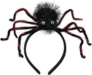 Kistreao Halloween Headbands Spider Headband Red Spider Hair Hoop Black Widow Headpiece Halloween Hair Accessories for Cosplay Halloween Party Costume Accessory 1Pcs (Black Red, Medium Size)
