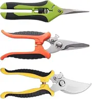 Gardening Shears - Stainless Steel Plant Flower Scissors Clippers - Heavy-Duty Handheld Ergonomic Non-Slip Tools for Trimming Trees Branches Flowers Plants Vegetables