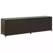 PE Rattan Deck Patio Storage Trunk Cushion Pillow Chest Box Outdoor Furniture