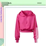 Soffe Girls Squad Quarter Zip Hoodie, Pink, M