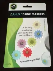 Charles Viancin Dahlia Drink Markers Silicone, BPA Free NEW #5701