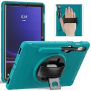 Samsung Galaxy TAB S10+/S9+ /S9 FE+ /S8+ /S7 FE /S7+ Plus Hand Strap Case, With S-Pen Holder Rotating Kickstand Case Shockproof Cover (Blue)