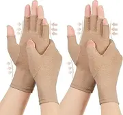 2 Pairs Arthritis Compression Gloves, Relieve Arthritis, Rheumatoid, Osteoarthritis, Carpal Tunnel Pain, Compression Gloves for Arthritis for Women & Men, Gloves for Work, Warm Moisture Absorption
