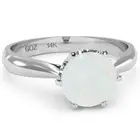Crown Setting Opal Engagement Ring In 14k Solid Gold
