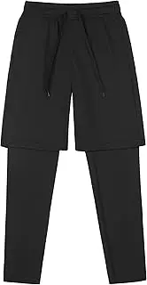 [DANI CHINS] DaniChins Boys 2 in 1 Athletic Active Leggings Sports Running Quick Dry Breathable Compression Pants