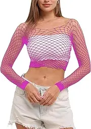 Lemon Girl Women Fishnet Crop Tops Lingerie Babydoll Top Chemise One Size US 2-18