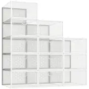 Shoe Storage Boxes, Shoe Organizer for Closet Clear, Shoe Boxes Clear Plastic...