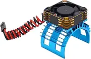 Metal Motor Cooling Fan Highly EFFICIENT Adjustable Radiator Upgrade Parts 1/12 1/10 RC CAR (Blue)