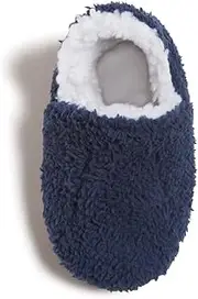 [Lucky Brand] Toddler Boys Non Slip Sherpa A-Line Home Slippers, Kids Rubber Sole Indoor House Shoes Bedroom Slipper, Size 5-10