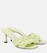 [Jimmy Choo] Jimmy Choo Chara 70 woven raffia mules AU 9 green