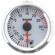 Autotecnica boost gauge 52mm white for Toyota Landcruiser HDJ78R 1HD-FTE 4.2