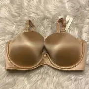 Soma 34DD Bra Tan Sensuous Sides Full Coverage Underwire Back Closure Bow NEW