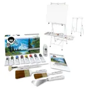 Bob Ross Master Artist Oil Paint Set & 2-in-1 Studio Easel Combined Set
